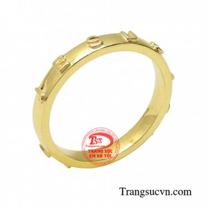 Nhẫn Jesus. I Trust in You được chế tác từ vàng 10k cùng kiểu dáng độc đáo và sắc nét