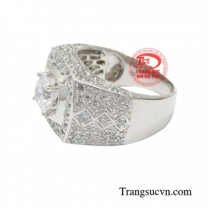 Nhẫn nam moisanite thời thượng