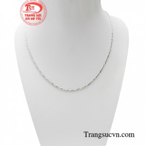 Dây chuyền 18k trắng bện 3 nhập khẩu italy nguyên chiếc