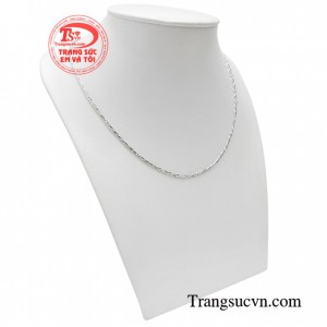 Dây chuyền 18k trắng bện 3 tinh tế và đẳng cấp uy quý phái