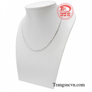 Dây chuyền 18k trắng bện 3 bảo hành 1 năm