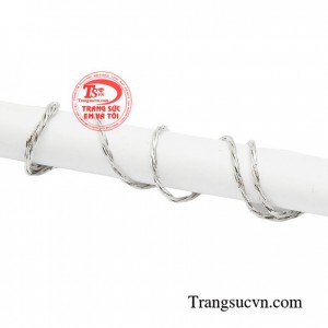 Dây chuyền 18k trắng bện 3 nhập khẩu italy nguyên chiếc