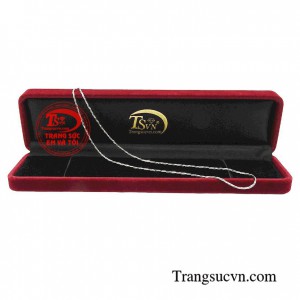 Dây chuyền 18k trắng bện 3 nhập khẩu italy là món quà tặng dành cho phái đẹp quý nhân dịp sinh nhật và kỷ niệm