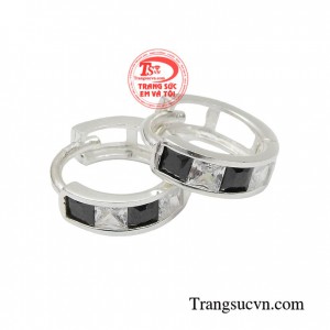 Hoa tai bạc dành cho nữ kiểu tinh tế, đeo hoa tai hợp thời trang