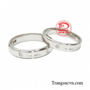 Nhẫn cưới thánh giá hạnh phúc được thiết kế vô cùng sang trọng và ấn tượng