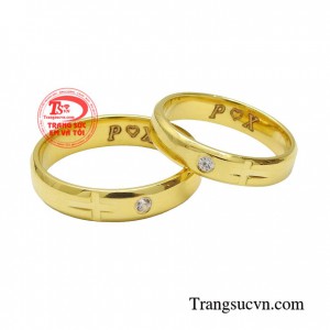 Nhẫn cưới vàng tây thánh giá chứng minh tình yêu đôi lứa