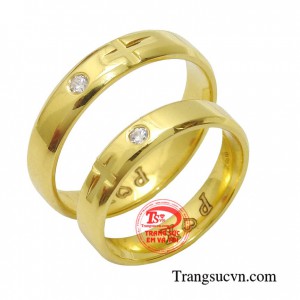 Nhẫn cưới vàng tây thánh giá