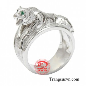 Nhẫn nam vàng trắng dũng mãnh