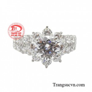 Nhẫn nữ vàng trắng thủy chung