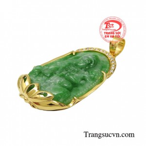 Phật bản mệnh bọc vàng bình an được thiết kế bọc vàng để tránh viên đá bị va chạm