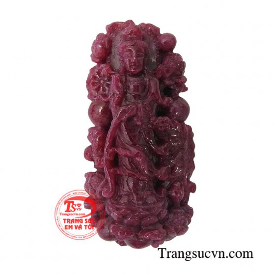 Mặt ruby Phật Quan Âm bình an