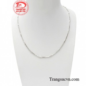 Dây chuyền vàng trắng Italy 18K