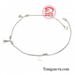 Lắc chân vàng trắng kiêu sa