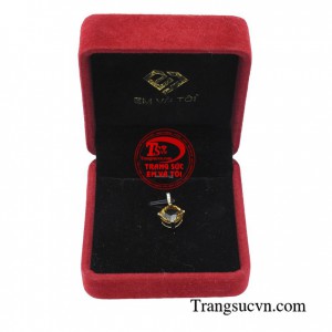 Mặt dây thạch anh kiêu sa bọc vàng 14k cao cấp và bền đẹp hợp với người mệnh thổ và mệnh kim