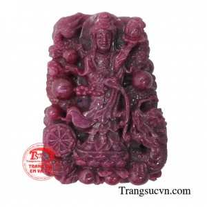Mặt ruby Phật Bà bình yên là biểu tượng của sự cứu rỗi, luôn sẵn sàng hiện ra muôn nghìn thân tướng thích hợp để cứu giúp chúng sinh đắm chìm trong bể khổ