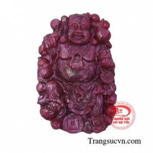 Mặt ruby Phật Di Lặc thịnh vượng biểu tượng cho sự an lạc, vui vẻ, may mắn và hạnh phúc
