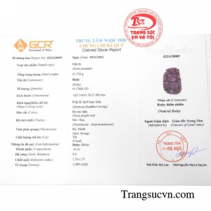 Mặt ruby Phật Di Lặc thịnh vượng