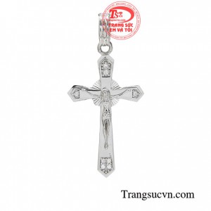 Mặt thánh giá vàng trắng phước lành là biểu tượng thiêng liêng vào đức tin của người theo đạo công giáo