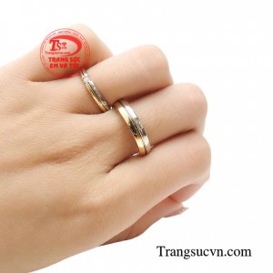 Nhẫn cưới vàng tây đẹp sang trọng kinh tế cho đôi bạn trẻ