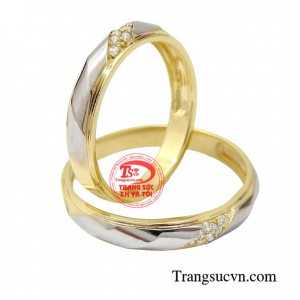 Nhẫn cưới vàng vàng tây đẹp sang trọng tinh tế cho đôi bạn trẻ