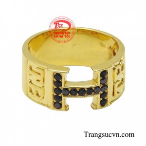 Nhẫn nam chữ H thời trang
