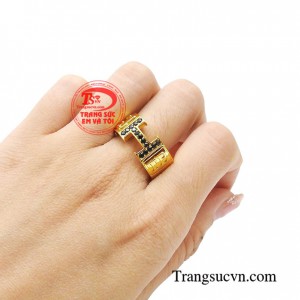 Nhẫn nam chữ H thời trang