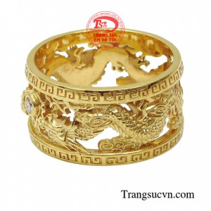 Nhẫn nam song long chầu nguyệt