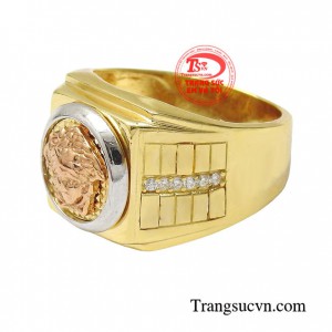 Nhẫn Vàng Trắng Nam 18k