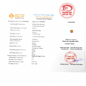 Sản phẩm có giấy kiểm định đá quý