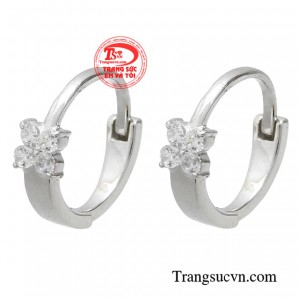 Hoa tai trẻ em vàng trắng