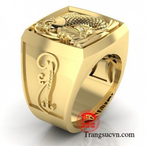 Nhẫn cá chép thịnh vượng được chế tác tinh xảo, tỉ mỉ từ vàng 18k độc đáo
