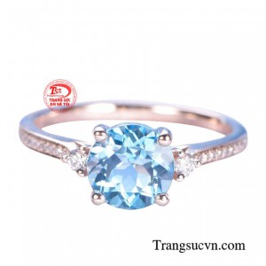 Nhẫn đẹp topaz xanh