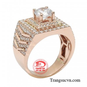 Nhẫn kim cương vàng hồng lịch lãm là lựa chọn hàng đầu cho các doanh nhân.