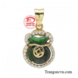 Mặt dây túi tiền cẩm thạch phú quý là hiện thân của sự may mắn, an lành.