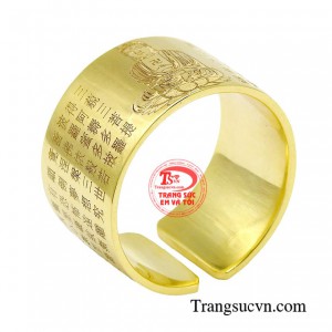 Nhẫn Bát Nhã Tâm Kinh A Di Đà được chế tác tinh xảo, sống động, đường nét uyển chuyển đẹp mắt. 