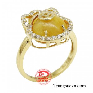 Nhẫn túi tiền đá mắt hổ có tác dụng cầu tài lộc, người dùng nên đeo ở ngón giữa hoặc ngón áp út. 