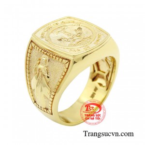 Nhẫn nam vàng công giáo là vật phẩm vừa giúp nam giới tự tin làm đẹp