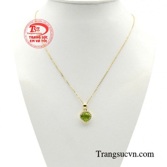 Bộ dây peridot trái tim yêu thương