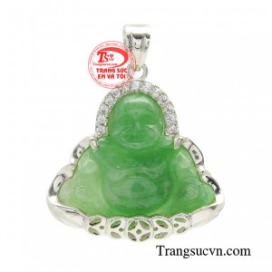 Mặt bạc phật di lặc phú quý chạm khắc tinh xảo cùng họa tiết kim tiền, mang đến giàu sang, phú quý, thu hút tài lộc, mở rộng con đường sự nghiệp.