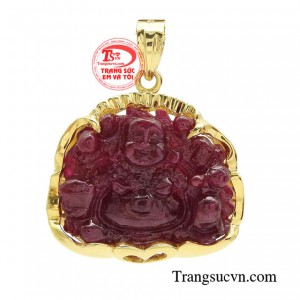 Mặt phật ruby bọc vàng phú quý