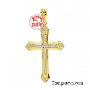 Mặt thánh giá vàng phong cách rất được ưa chuộng sử dụng làm phụ kiện trang sức để mang bên mình với mong ước có được sự che chở, bảo vệ của Chúa.