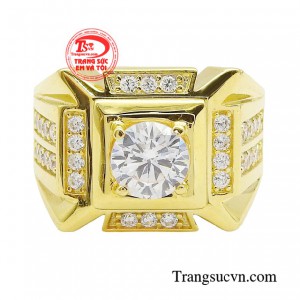 Đây là mẫu nhẫn trẻ trung và tự tin, sử dụng chất liệu vàng 10k giúp nâng tầm vẻ đẹp sang trọng của mình.