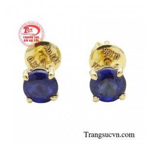 Hoa tai sapphire kiều diễm với nét đẹp thanh lịch, duyên dáng và độc đáo với sự kết hợp vàng 14K cùng chất liệu đá sapphire. 
