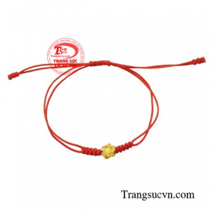 Dây tết charm hoa sen vàng