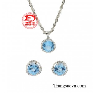 Bộ trang sức topaz phú quý