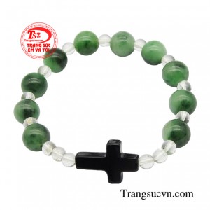 Chuỗi mân côi cẩm thạch vượng khí giúp đem lại sự an tâm và làm giảm bớt lo lắng trong tâm trí. 