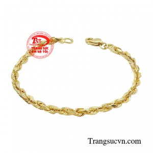 Lắc tay phái mạnh phong độ được cách điệu chi tiết mắt xích xoắn tinh xảo