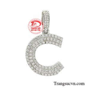 Mặt dây chuyền chữ phong cách với chất liệu vàng 10k cao cấp