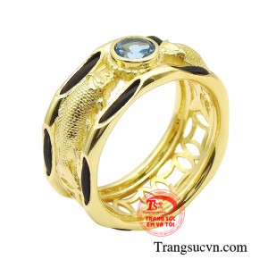 Nhẫn cá chép topaz phú quý