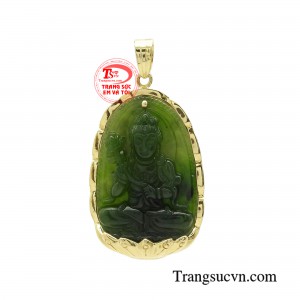 Mặt phật bọc vàng tuổi ngọ bình an được Phật Đại Thế Chí bồ tát bảo hộ.